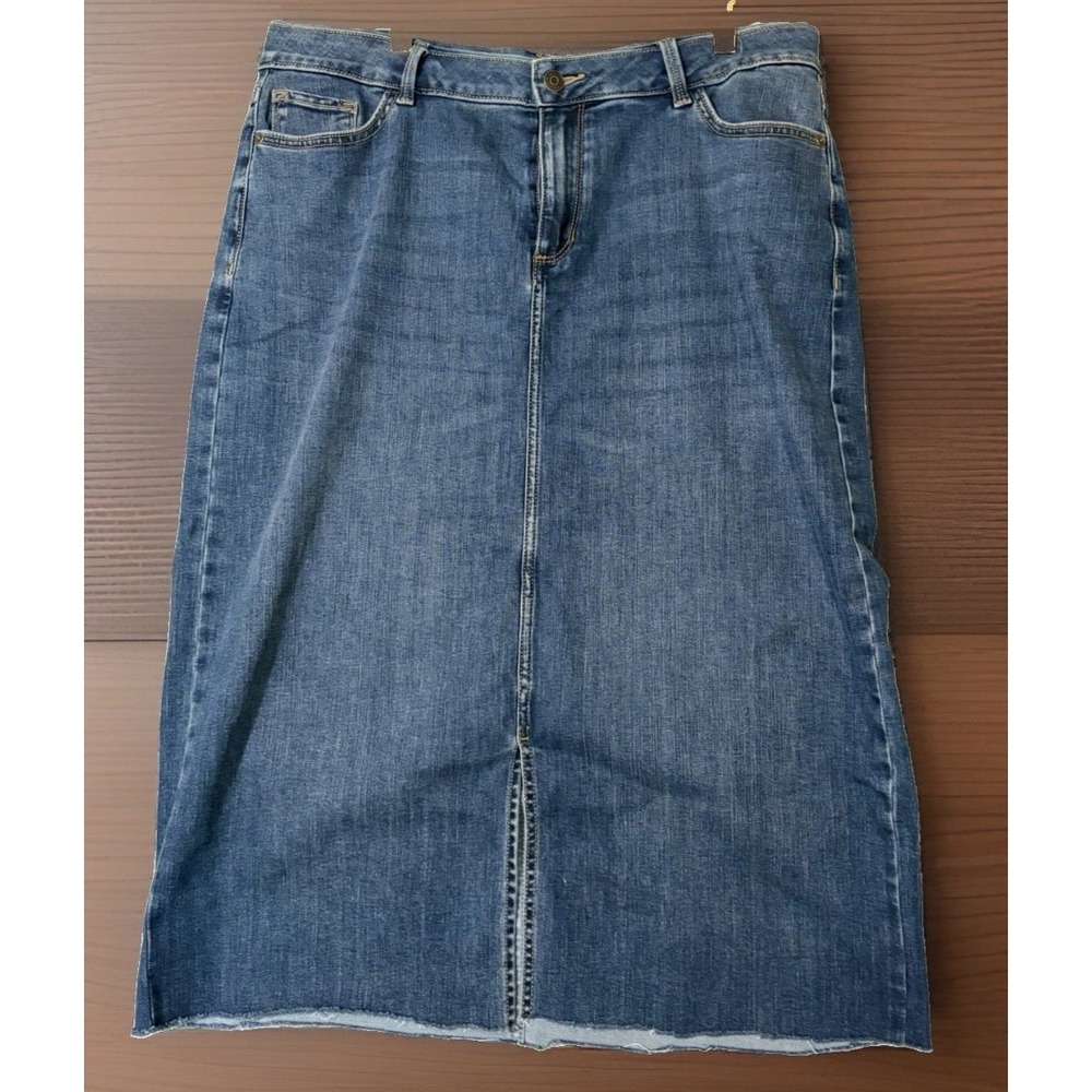 Liz Claiborne Womens Sz 14 Jean Skirt Dark Denim